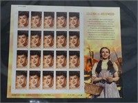 Judy Garland Sheet of Postage Stamps