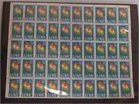 Sheet of Love Bird Postage Stamps