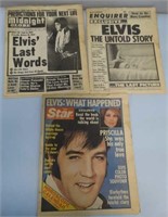 Lot of 3 Tabloids Covering Elvis' Death