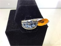 STERLING RING WITH TOPAZ STONES