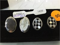 STERLING SILVER CUFF LINKS , 2 PAIRS