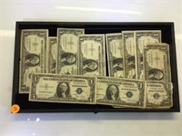 TRAY LOT OF $1 SILVER CERTIFICATES