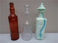 Lot of 3 Decanters