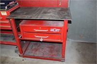 Welding table on wheel, plated top, drawers