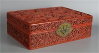 Chinese Qing carved cinnabar box