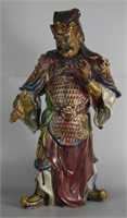 Chinese Shiwan ware pottery warrior