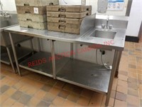 66" stainless steel table and sink