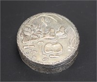 Chinese Republic silver make up box, depicting