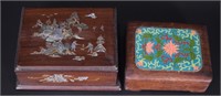 Two Chinese carved rosewood boxes