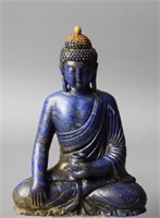 Chinese carved lapis lazuli medicine Buddha