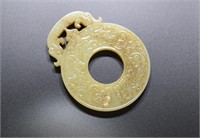 Chinese carved jade Han style pendant