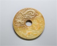 Chinese carved jade Han style Bi disk