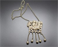 Chinese silver necklace and pendant
