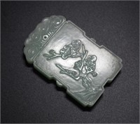 Chinese carved jade plaque