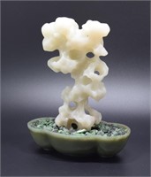 Chinese carved jade scholar's stone in a jade