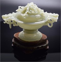 Chinese carved jade censer