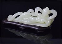Chinese carved white jade Tang style fairy