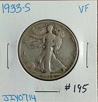 1933-S  Walking Liberty Half Dollar  VF