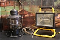 Antique L&N Handlan Railroad Lantern & Work Light