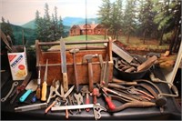 Primitive Tools & Wooden Toolbox