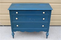 Antique Berkley Square Blue Dresser on Casters