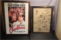 Framed Casablanca Poster & 50's Advertising