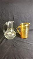 Amber Yellow Pitcher, Clear Pitcher
