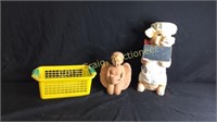 Yellow Basket, Ceramic Angle, Chief Pig With
