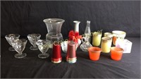 Candles, Vases, Pyrex Bowls, Color Crafts Cups,