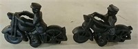 2 cast iron motorcycles