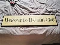 Welcome To The Man Cave Wooden Sign 32"x8"
