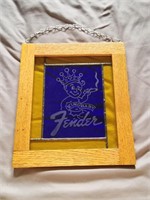 .5"Fender King Baby Stained Glass Etched 11"x9"