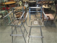 Two Vintage Rustic Style Bar Stools