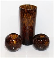 Amber Art Glass Vases