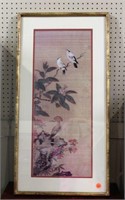 Asian Bird Print on Gilt Bamboo Style Frame