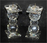 Pair of Swarovski Crystal candle pedestal