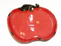 Glazed Ceramic Apple Tray