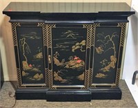 Black & Gold Asian cabinet console