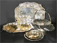 Assortment of Silver Plate Serving Pieces