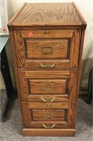 Three Drawer Wood File Cabinet
