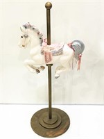 Painted Carousel Horse on Gilt Wood Stand