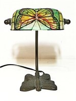 Leaded Stained Glass Desk Butterfly Lamp