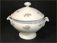 Lidded Ceramic Soup Tureen with Side