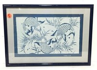 Framed Koi Scarf with Asian Writing
