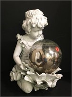 Lady Garden Statue with Gazing Ball