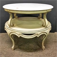 Round Marble Top provincial End Table