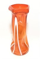 Orange Art Glass Vase