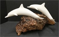 John Perry Dolphin on Drift Wood Sculpture