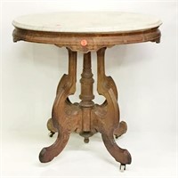 Antique Marble Top Victorian Table