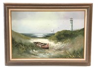 Engal Signed Painting on Canvas "Lighthouse"